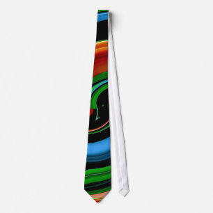 Abstract Colorful Face - Swirls Tie