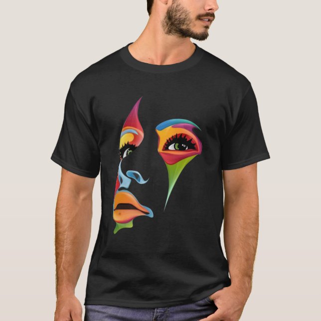 Abstract Colorful Face T-Shirt (Front)