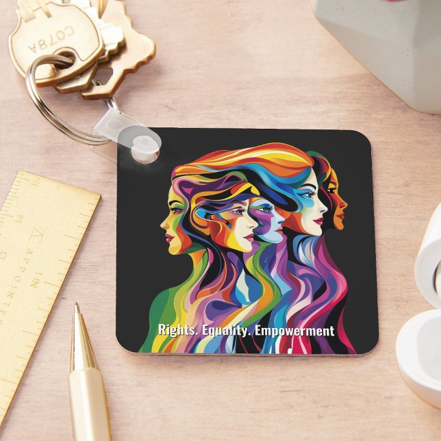 Abstract Colorful Faces Women's Day | IWD Keychain (Abstract Colorful Faces Women's Day | IWD Keychain)