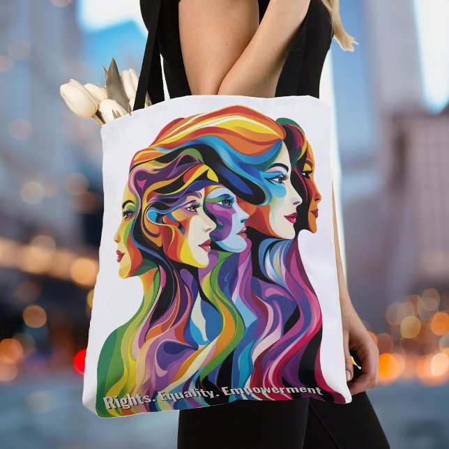 Abstract Colorful Faces | Womens Day Tote Bag (Abstract Colorful Faces | Womens Day Tote Bag)