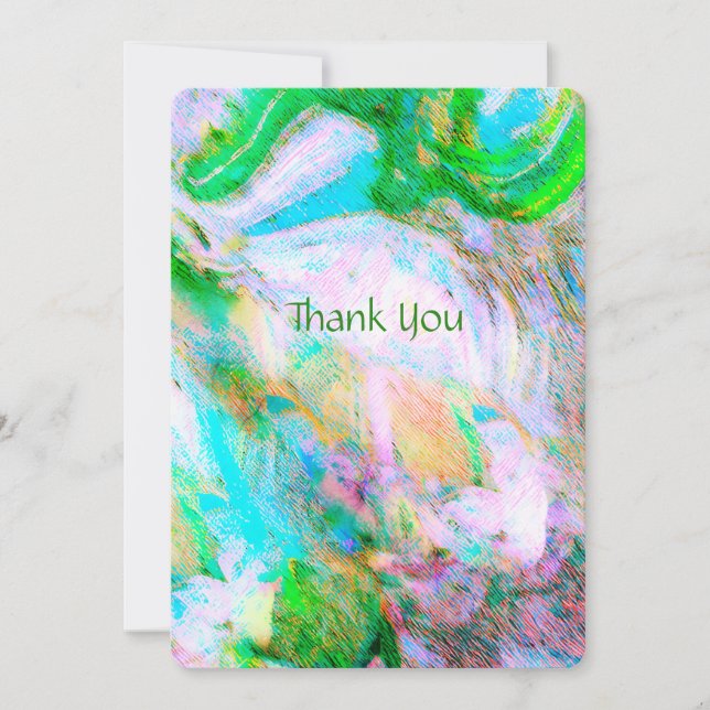 Abstract Colorful Fantasy – Dream Art Thanks Holiday Card (Front)