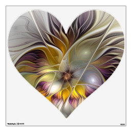 Abstract Colorful Fantasy Flower Fractal Art Heart Wall Decal