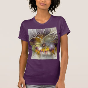 Abstract Colorful Fantasy Flower Fractal Art T-Shirt