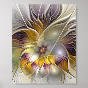 Abstract Colorful Fantasy Flower Modern Fractal Acrylic Photo Tile