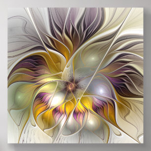 Abstract Colorful Fantasy Flower Modern Fractal Acrylic Photo Tile
