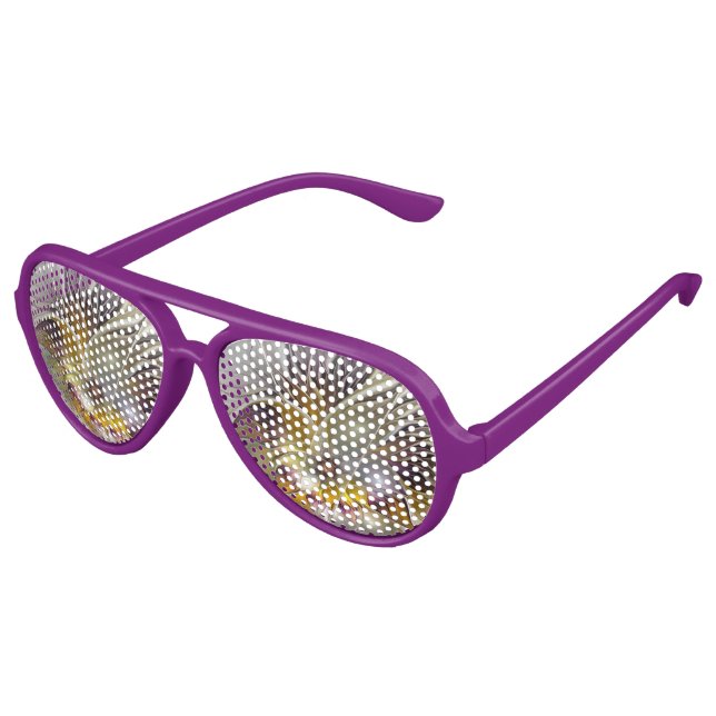 Abstract Colorful Fantasy Flower Modern Fractal Aviator Sunglasses (Angled)