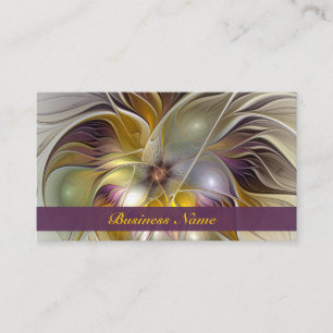 Abstract Colorful Fantasy Flower Modern Fractal Business Card