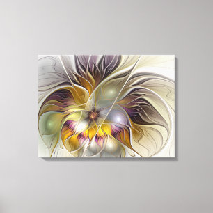 Abstract Colorful Fantasy Flower Modern Fractal Canvas Print