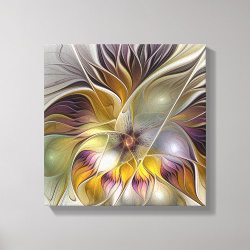 Abstract Colorful Fantasy Flower Modern Fractal Canvas Print