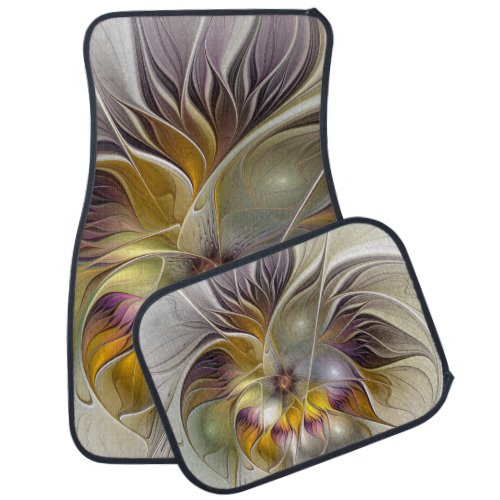 Abstract Colorful Fantasy Flower Modern Fractal Car Floor Mat