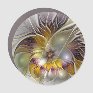Abstract Colorful Fantasy Flower Modern Fractal Car Magnet