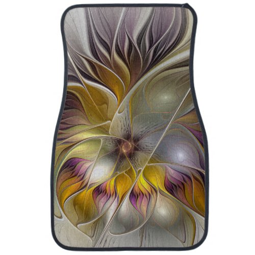 Abstract Colorful Fantasy Flower Modern Fractal Car Mat