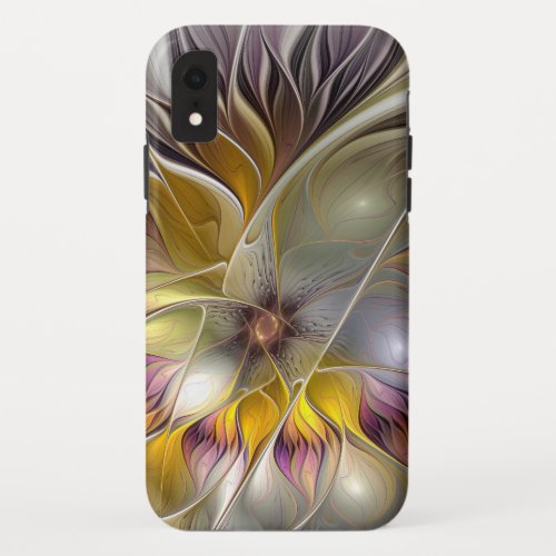 Abstract Colorful Fantasy Flower Modern Fractal iPhone XR Case