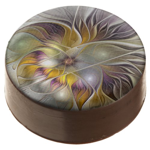 Abstract Colorful Fantasy Flower Modern Fractal Chocolate Covered Oreo