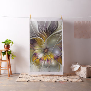 Abstract Colorful Fantasy Flower Modern Fractal Fabric