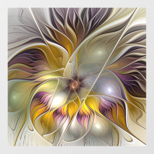 Abstract Colorful Fantasy Flower Modern Fractal Floor Decals