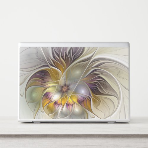 Abstract Colorful Fantasy Flower Modern Fractal HP Laptop Skin