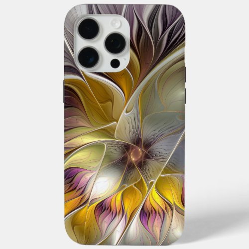 Abstract Colorful Fantasy Flower Modern Fractal iP iPhone 15 Pro Max Case