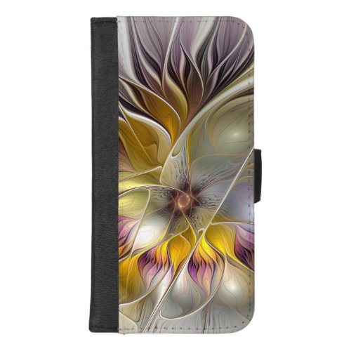 Abstract Colorful Fantasy Flower Modern Fractal iPhone 87 Plus Wallet Case