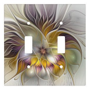 Abstract Colorful Fantasy Flower Modern Fractal Light Switch Cover