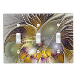 Abstract Colorful Fantasy Flower Modern Fractal Light Switch Cover