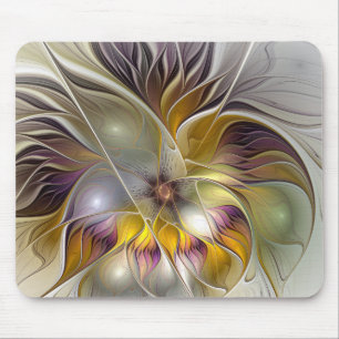 Abstract Colorful Fantasy Flower Modern Fractal Mouse Pad