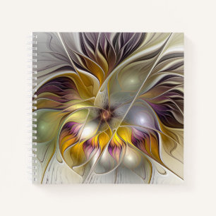 Abstract Colorful Fantasy Flower Modern Fractal Notebook