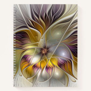 Abstract Colorful Fantasy Flower Modern Fractal Notebook