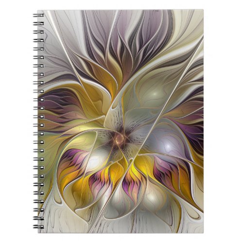 Abstract Colorful Fantasy Flower Modern Fractal Notebook