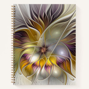 Abstract Colorful Fantasy Flower Modern Fractal Notebook
