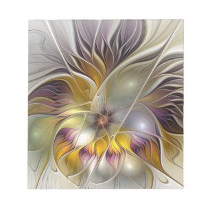 Abstract Colorful Fantasy Flower Modern Fractal Notepad