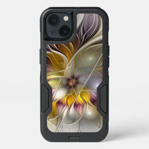 Abstract Colorful Fantasy Flower Modern Fractal iPhone 13 Case
