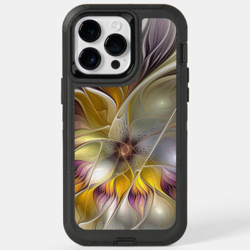 Abstract Colorful Fantasy Flower Modern Fractal OtterBox iPhone 14 Pro Max Case