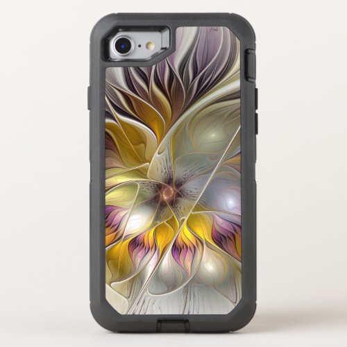 Abstract Colorful Fantasy Flower Modern Fractal OtterBox Defender iPhone SE87 Case