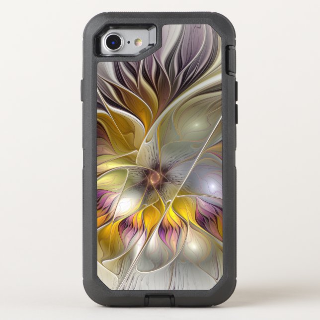 Abstract Colorful Fantasy Flower Modern Fractal Otterbox iPhone Case (Back)