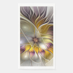Abstract Colorful Fantasy Flower Modern Fractal Paper Guest Towels