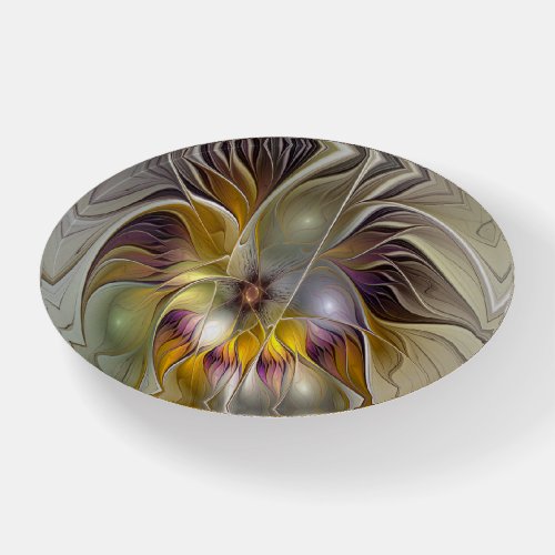 Abstract Colorful Fantasy Flower Modern Fractal Paperweight