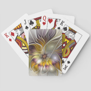 Abstract Colorful Fantasy Flower Modern Fractal Poker Cards