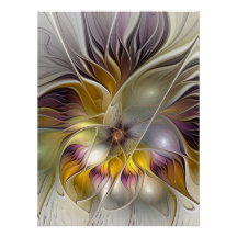 Abstract Colorful Fantasy Flower Modern Fractal