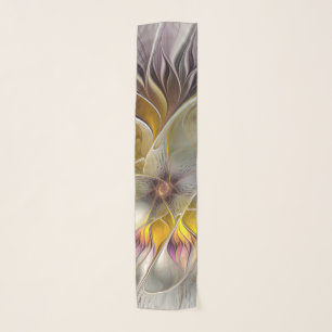 Abstract Colorful Fantasy Flower Modern Fractal Scarf