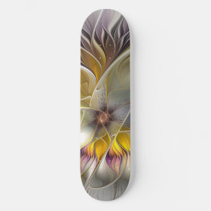 Abstract Colorful Fantasy Flower Modern Fractal Skateboard Deck