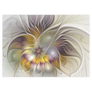 Abstract Colorful Fantasy Flower Modern Fractal Tablecloth