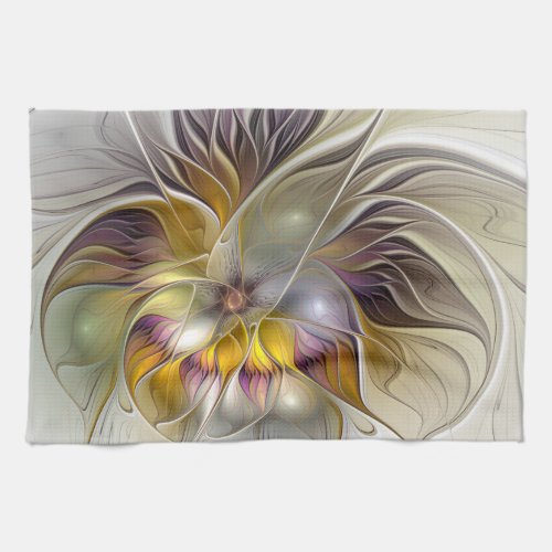 Abstract Colorful Fantasy Flower Modern Fractal Towel