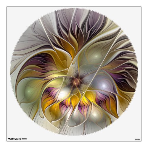 Abstract Colorful Fantasy Flower Modern Fractal Wall Decal