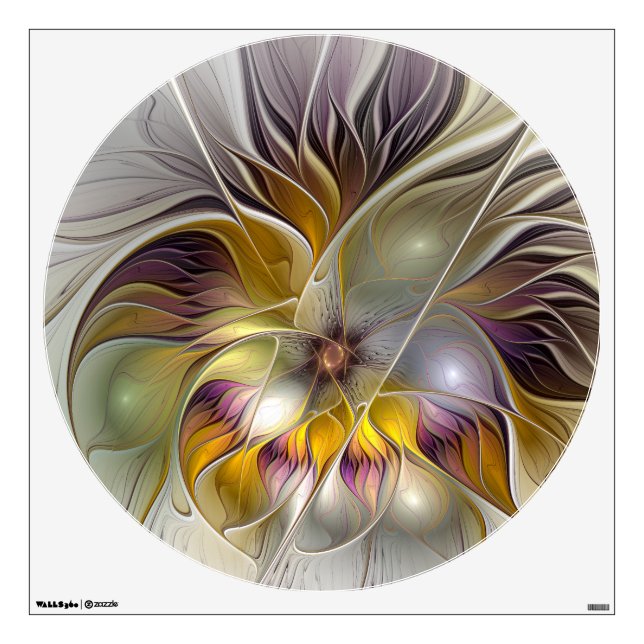 Abstract Colorful Fantasy Flower Modern Fractal Wall Decal (Front)