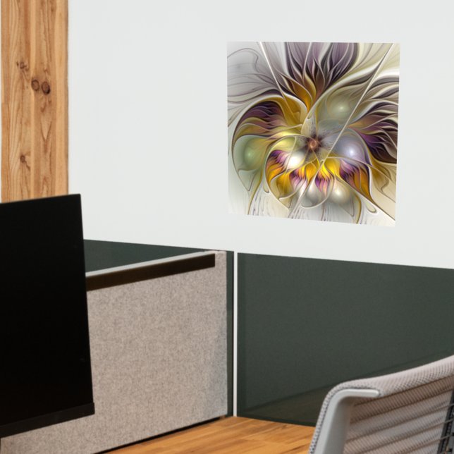 Abstract Colorful Fantasy Flower Modern Fractal Wall Decal (Office 2)