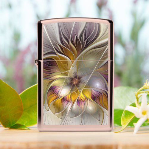 Abstract Colorful Fantasy Flower Modern Fractal Zippo Lighter