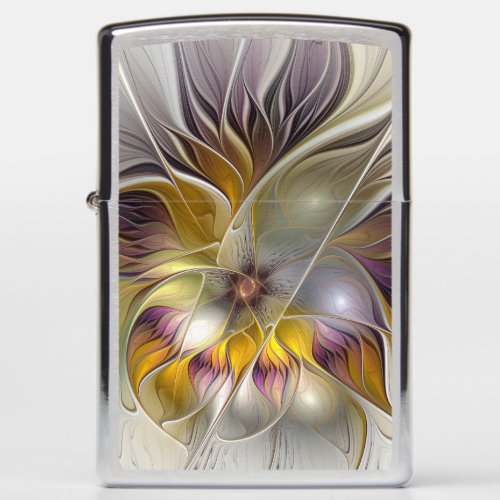 Abstract Colorful Fantasy Flower Modern Fractal Zippo Lighter