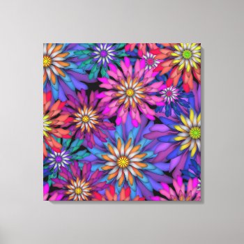 Abstract Colorful Fantasy Flowers Canvas Print by MHDesignStudio at Zazzle