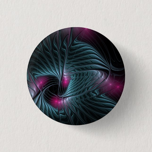 Abstract Colorful Fantasy Fractal Button (Front)